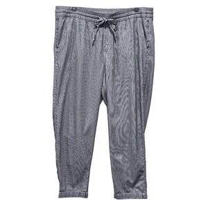 GAP Women's Railroad Stripe Easy Pant Drawstring Waist Cropped Casual Size L